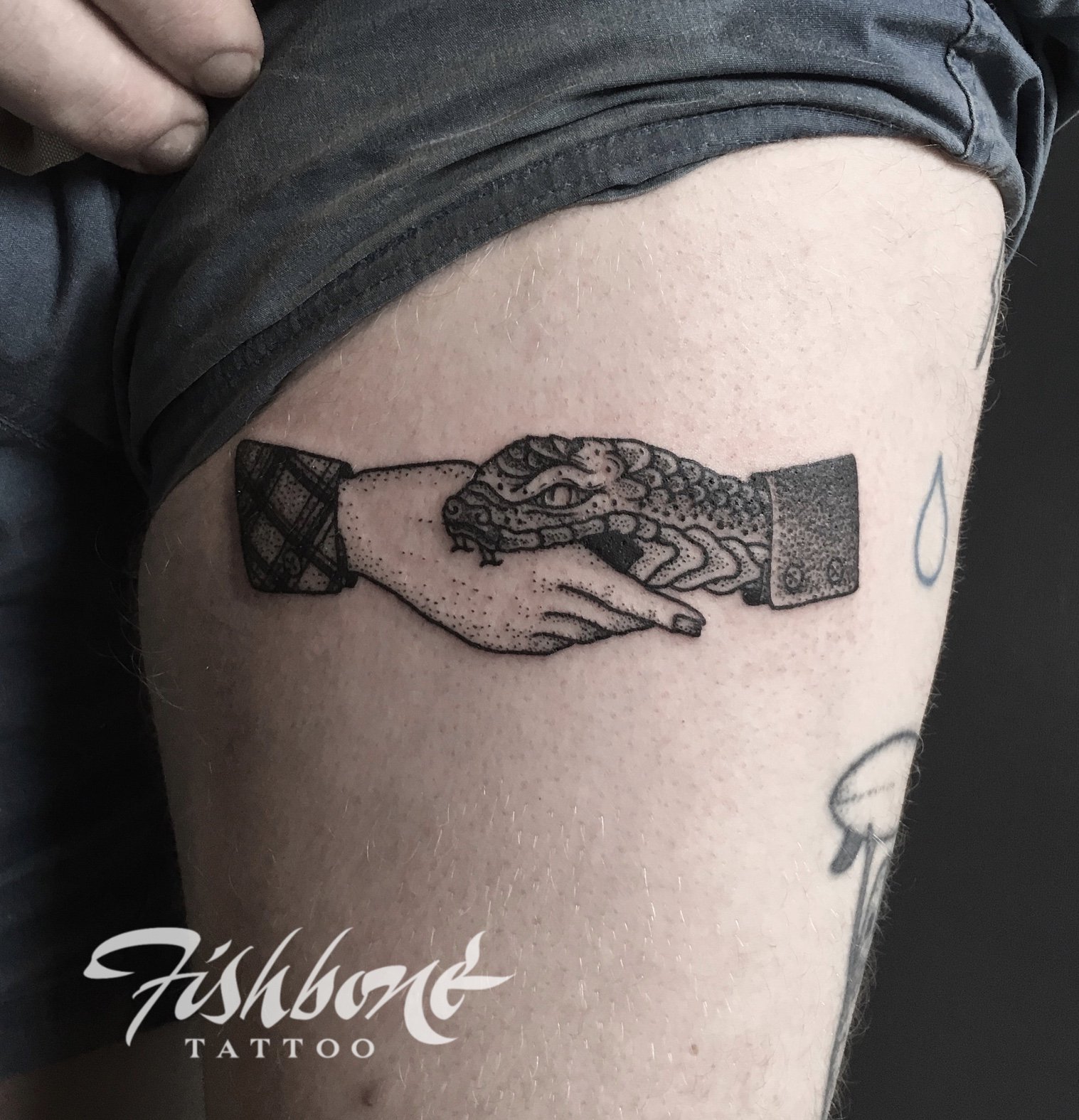 The Hand that Bites Snake Handshake Tattoos  Tattoodo