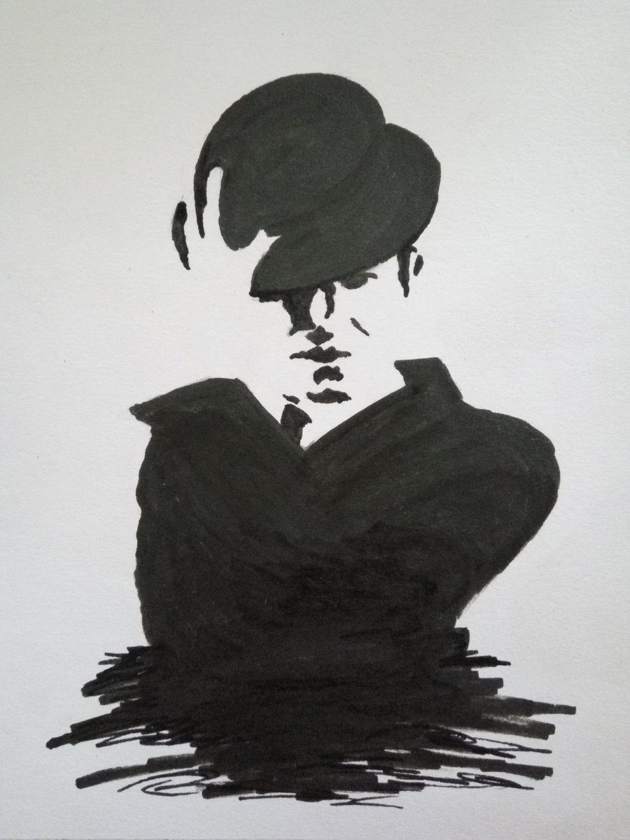 Gangsta #potrait #photo #picture #sketch #sketching #draw #drawing #paint  #painter #painting #art #artist #silhouette #black #white #monochrome  #people #man #hat #gangster #gangsta #paper #marker #motivation #inspire  #motivate #inspiration, image size:900x1200