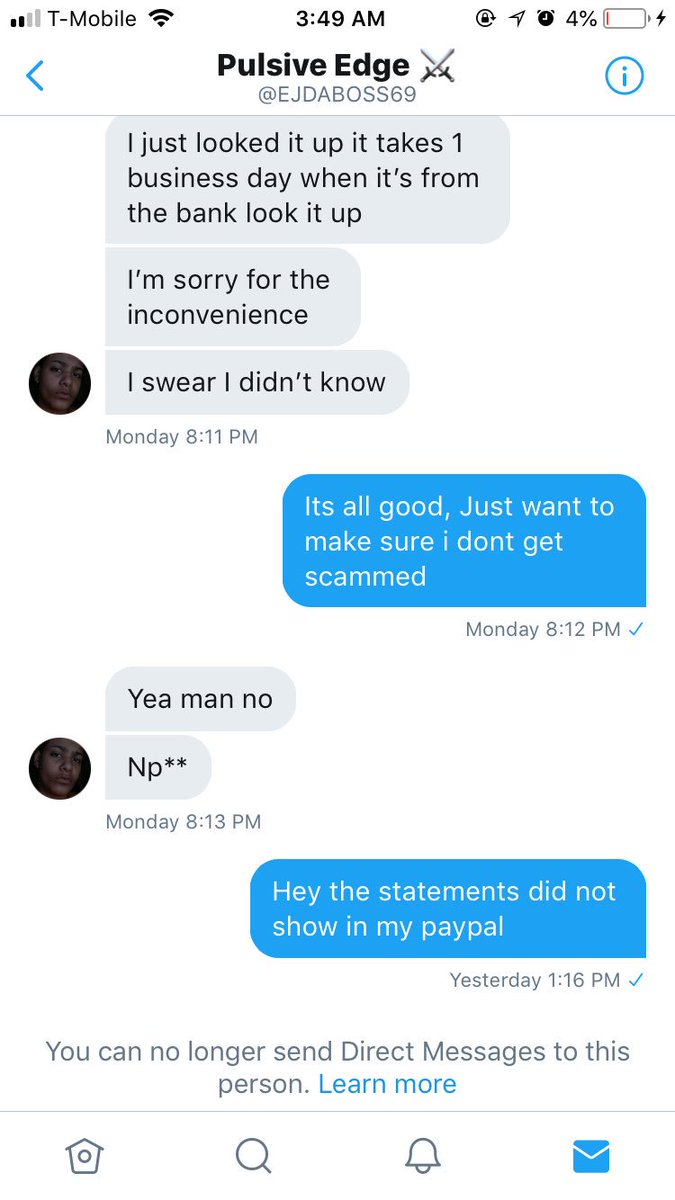 BlackthunderGFX's tweet photo. BE CAREFUL WITH THIS GUY. JUST GOT SCAMMED. Smh. @EJDABOSS69 #WatchOut #GfxScam #GfxPay https://t.co/vs3ooECsZV