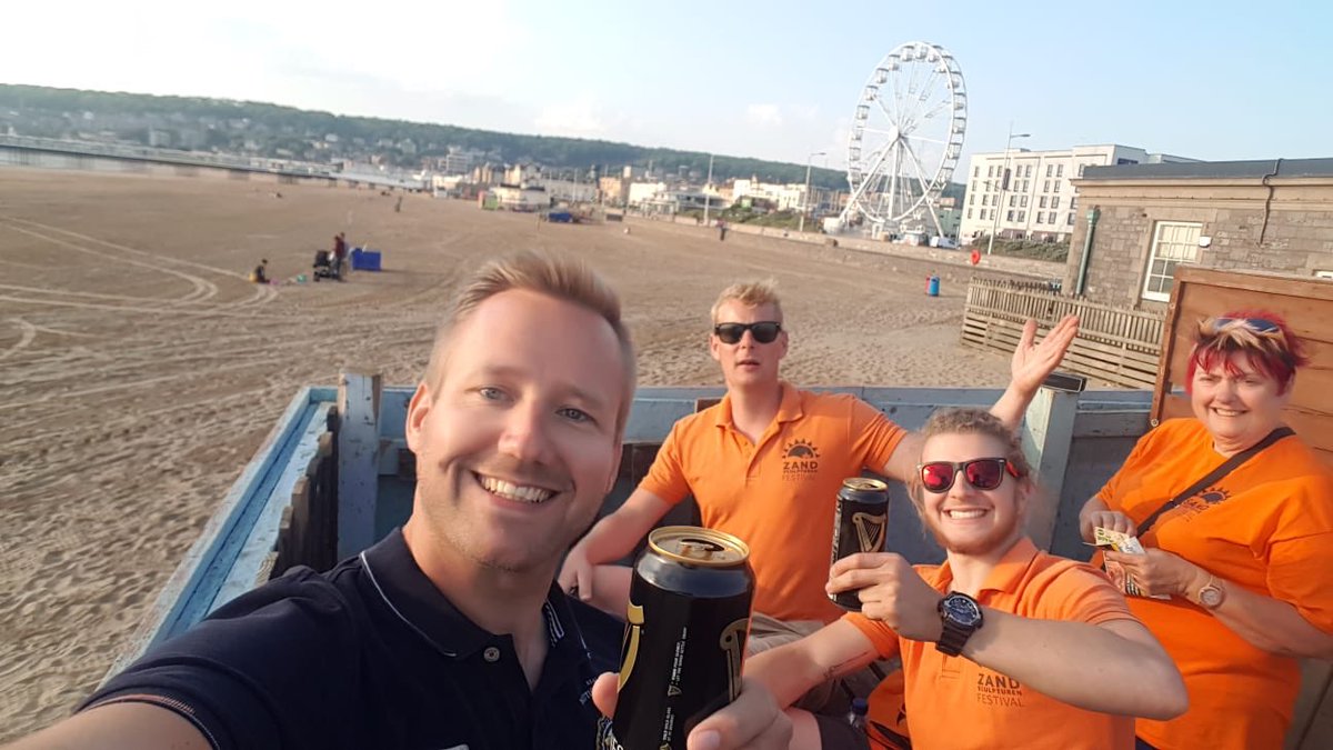 KOTSRedcar's tweet photo. Some of our sand sculptors arrive in Weston Super Mare and are packing ready to hit Redcar!! @SandSculptureUK @RedcarCleveland @friendsofredcar https://t.co/Al9Xr4rtKW
