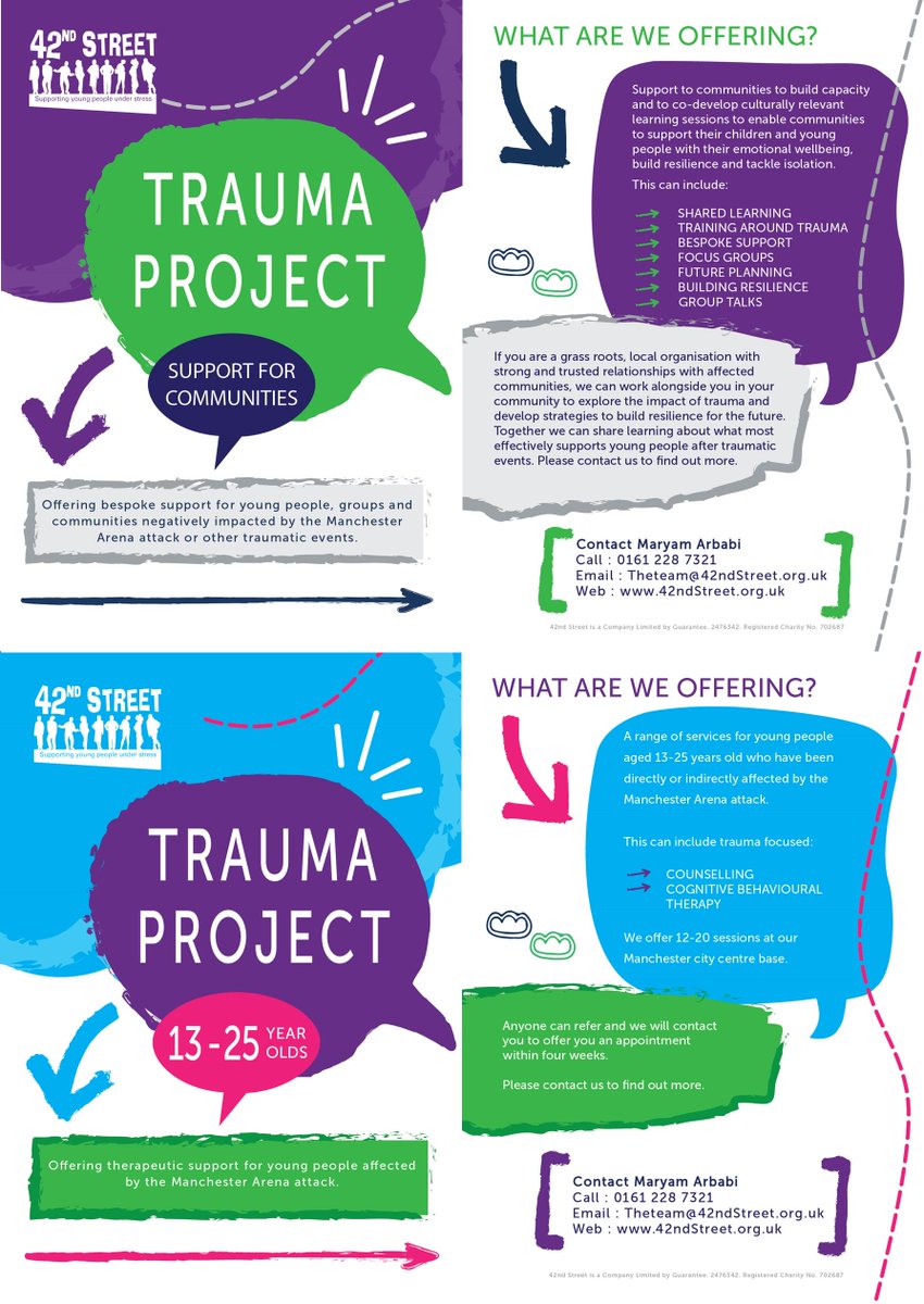 Not everybody shows that they aren't OK. Nobody should be told to 'get a grip'... Mental health matters. 

If you are a young person or community affected by the #ManchesterArena attack who'd like support get in touch regarding our trauma project.

#ManchesterTogether