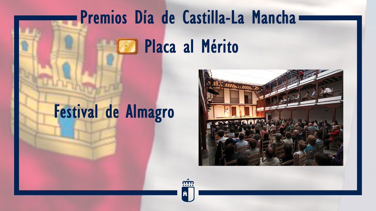 🔶 En el #DíaCLM se concederá Placa al Mérito Regional al <a href="/festivalalmagro/">Festival de Teatro Clásico de Almagro</a> por su contribución a la proyección internacional del teatro clásico español.
