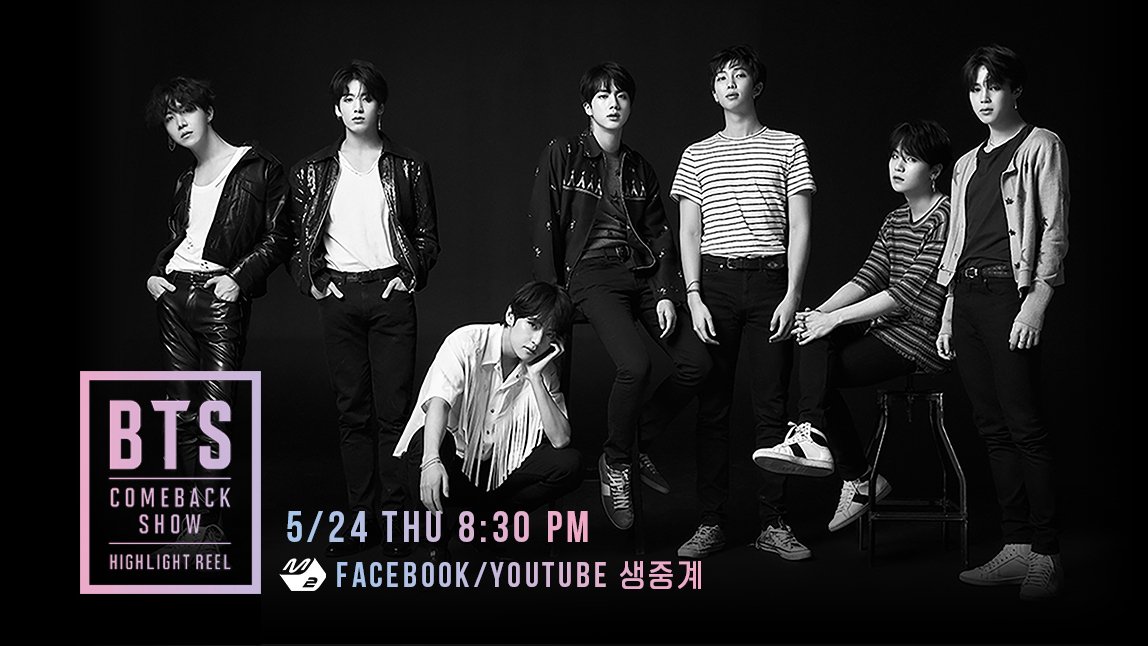 M2MPD's tweet photo. 여러분의 사랑 엠피디의 자랑 방탄소년단의 <BTS COMEBACK SHOW> 가 내일 저녁 8시 30분 M2 페이스북 / 유튜브에서 생중계됩니다💜 #BTS #방탄소년단 #BTSCOMEBACKSHOW #HIGHLIGHT_REEL @bts_bighit #M2 #엠투 https://t.co/2U09YEtp9S