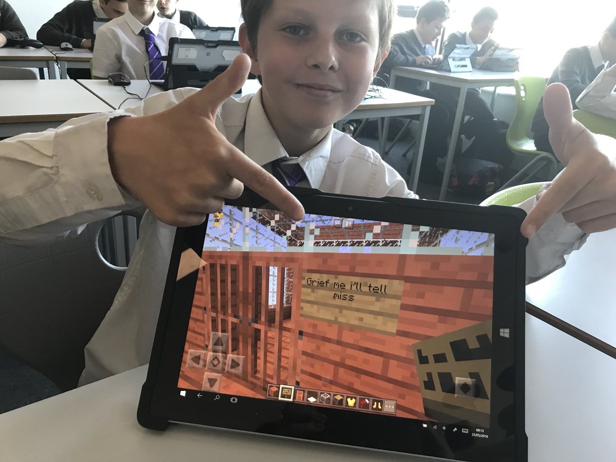 MissH_Business's tweet photo. ‘Grief me - I’ll tell Miss’ - #MinecraftRules @PlayCraftLearn @YBB_DigitalDept @microsofteduk @MicrosoftUK https://t.co/imSdHYLzDp