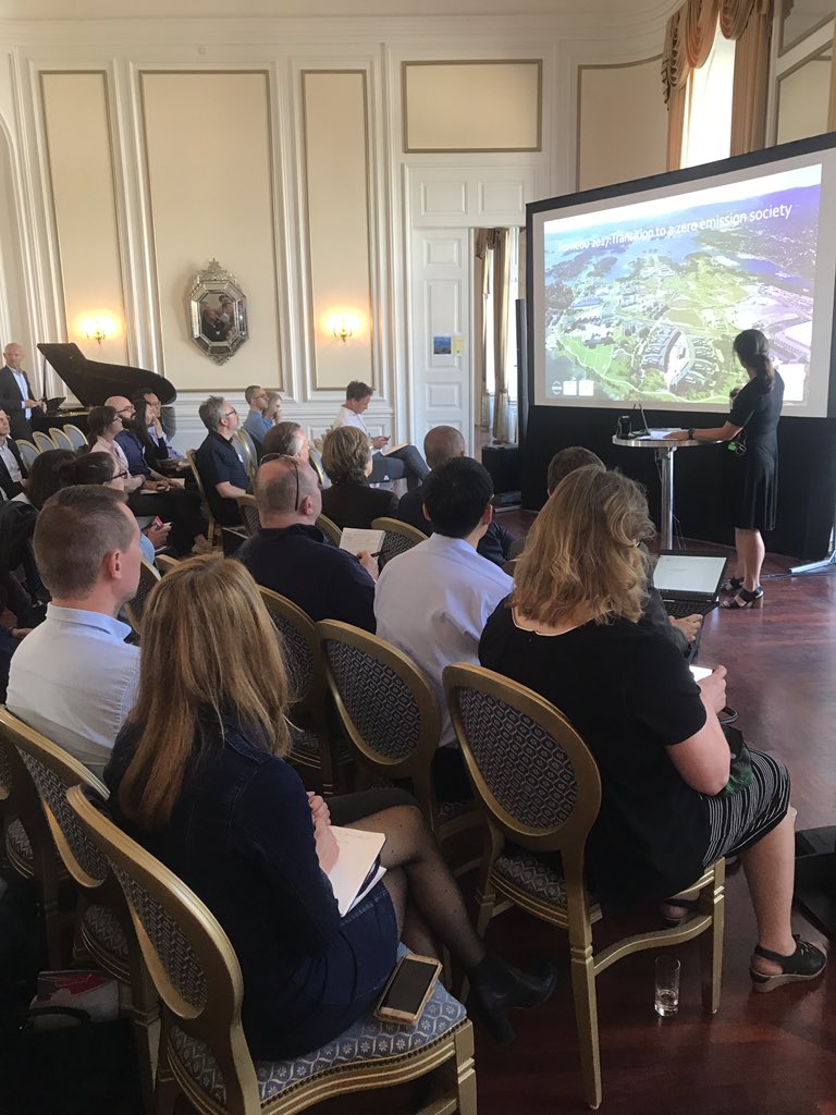 CLEANcluster's tweet photo. Cities presenting their challenges about resilience, energy solutions, mobility and data #NCEW18 #nordicsolutions #susnordic #cleancluster https://t.co/QDptjEL8ka