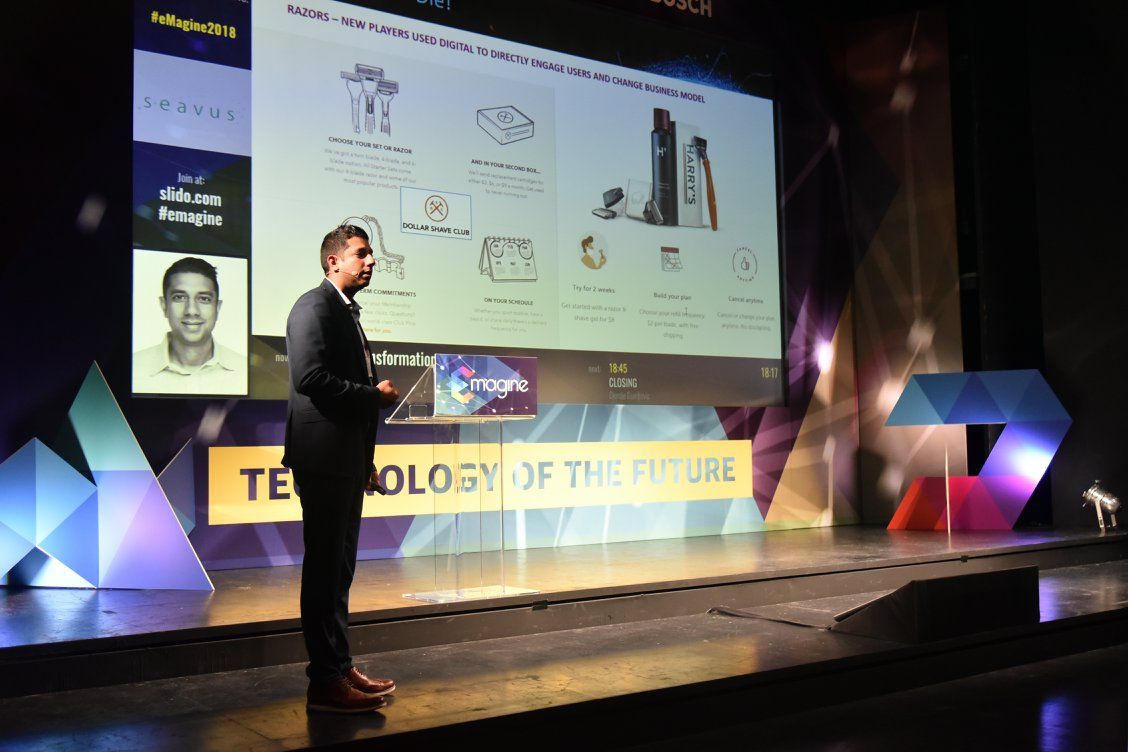 eMagine_rs's tweet photo. With his speech on Digital Transformation, Sonesh Shah closed eMagine for 2018. He explained how all these new technologies together make an impact on leadership and business in general, and how leaders of today will have to adapt to it.
https://t.co/23Sv9IaZKF

#eMagine2018 https://t.co/4iys8d6MhW