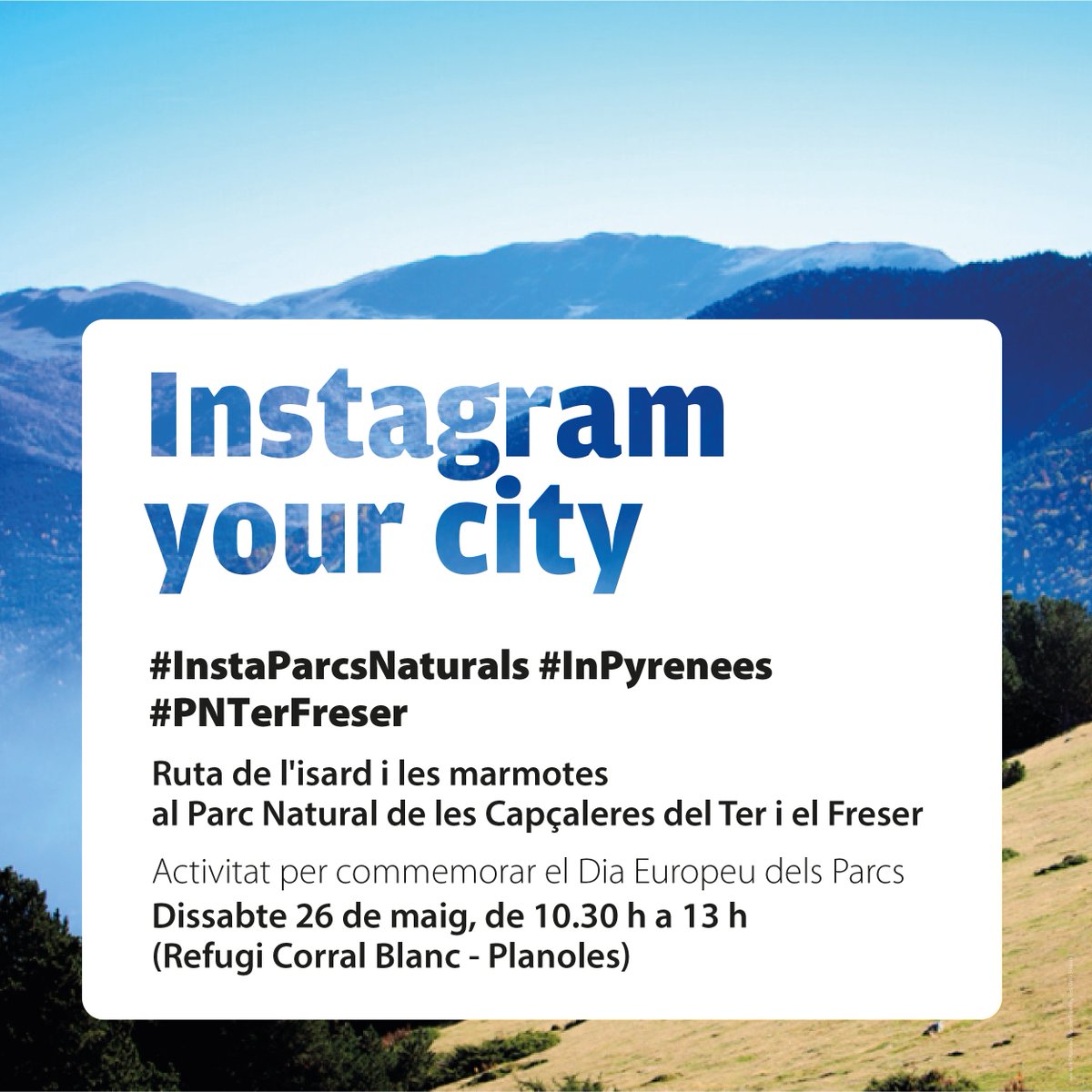 El 26/05 trobada #InstaParcsNaturals al PN de les Capçaleres del Ter i el Freser en motiu del Dia Europeu dels Parcs. Fantàstics premis de <a href="/RefuElsEstudis/">Refugi ELS ESTUDIS</a> <a href="/Hotelresguard/">Resguard dels Vents</a> <a href="/casesdecolonies/">casesDECOLÒNIES</a> <a href="/MuseuRipoll/">MuseuRipoll</a> <a href="/molloparc/">Molló Parc</a> <a href="/ValldeNuria/">Vall de Núria</a> <a href="/AjSetcases/">Ajuntament Setcases</a> <a href="/CANJORDI/">Eva Martínez Picó</a> 
Apunta't ow.ly/XU5630k7ln5
