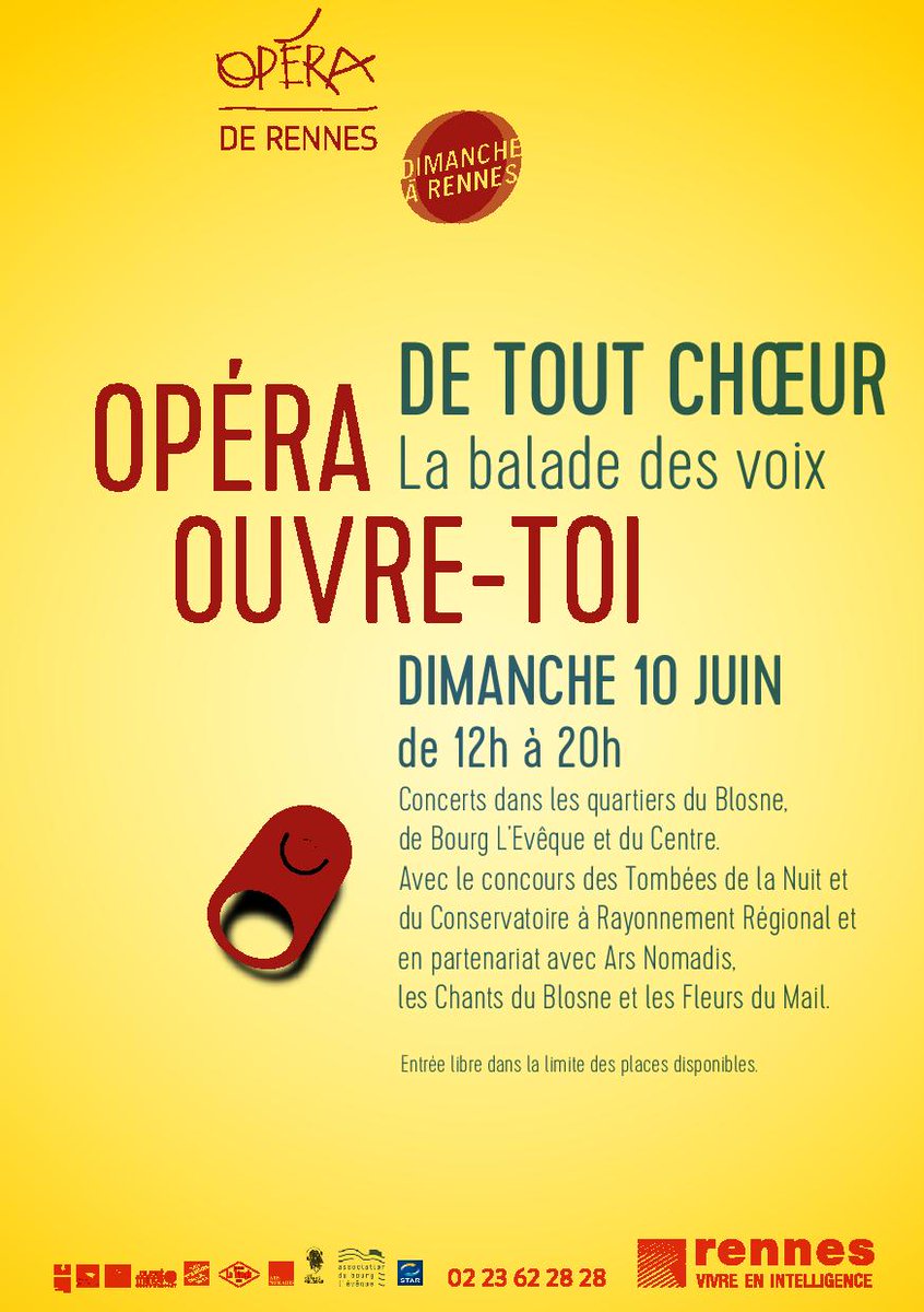 GwendLandais's tweet photo. La programmation de l'opération #DeToutChoeur est prête : votre Dimanche à Rennes du 10 juin 2018 sera "En Chantant" avec l'@OperadeRennes, les @tombeesdelanuit, les @FleursduMail et les @Chants_duBlosne
https://t.co/pmSGNy14du …
#Rennes #DimancheàRennes #DAR #2TC #WeCanBeHeroes https://t.co/hj1aQBVeOC