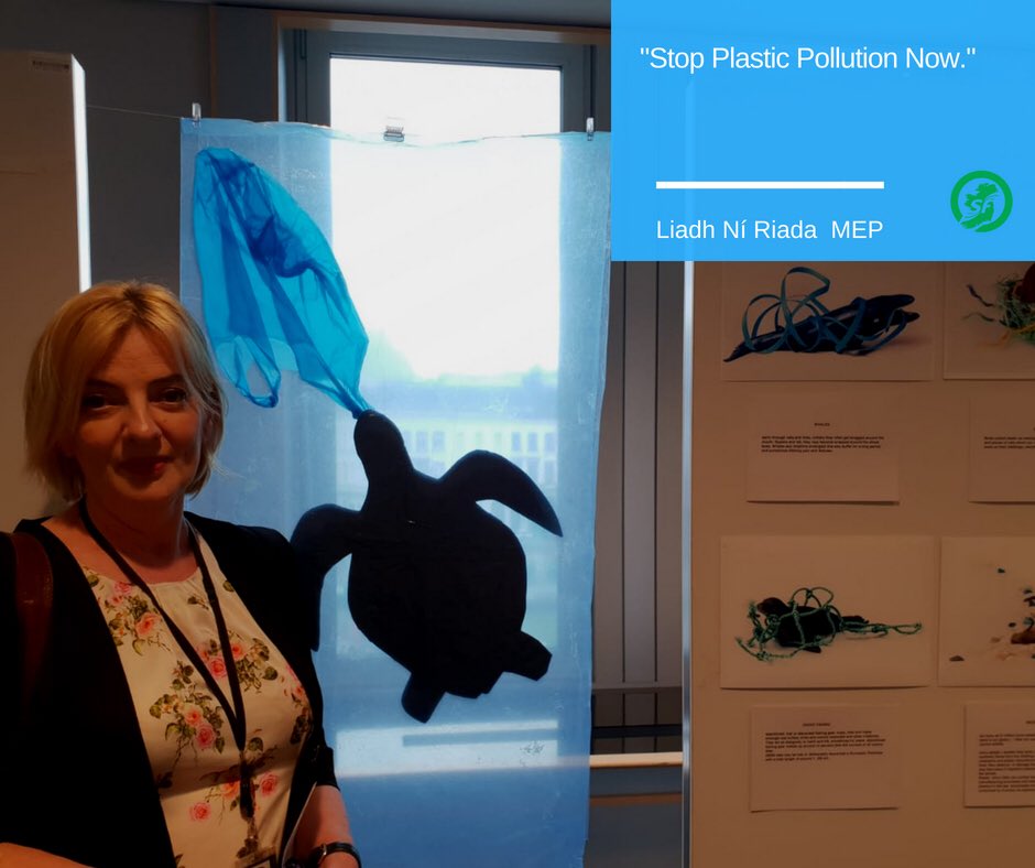 LiadhNiRiada's tweet photo. At the opening of a Marine Coastwatch exhibition in the European Parliament on the impact of plastic in our oceans. Deeply worrying stuff. The nations of the world have a small window of opportunity to act now, before it’s too late. https://t.co/15HSbPbA68