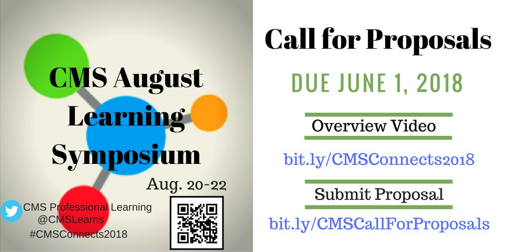 CMSLearns's tweet photo. @CharMeckSchools Educators - Professional Learning is calling for proposals to lead and facilitate choice sessions at our CMS August Professional Learning Symposium on August 20th, 21st, and 22nd https://t.co/S25jih9NdJ