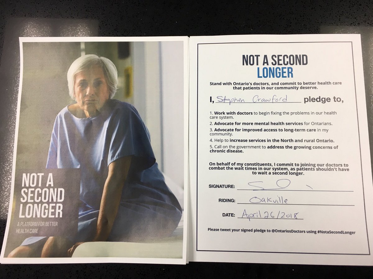 RohitKumarMD's tweet photo. I recently met with Stephen Crawford, the Oakville PC Candidate, and am pleased to announce he signed the #NotaSecondLonger pledge to work with @OntariosDoctors and provide better access to healthcare in Ontario. #onpoli #onhealth @stcrawford2 #Oakville https://t.co/joim5kDtEv