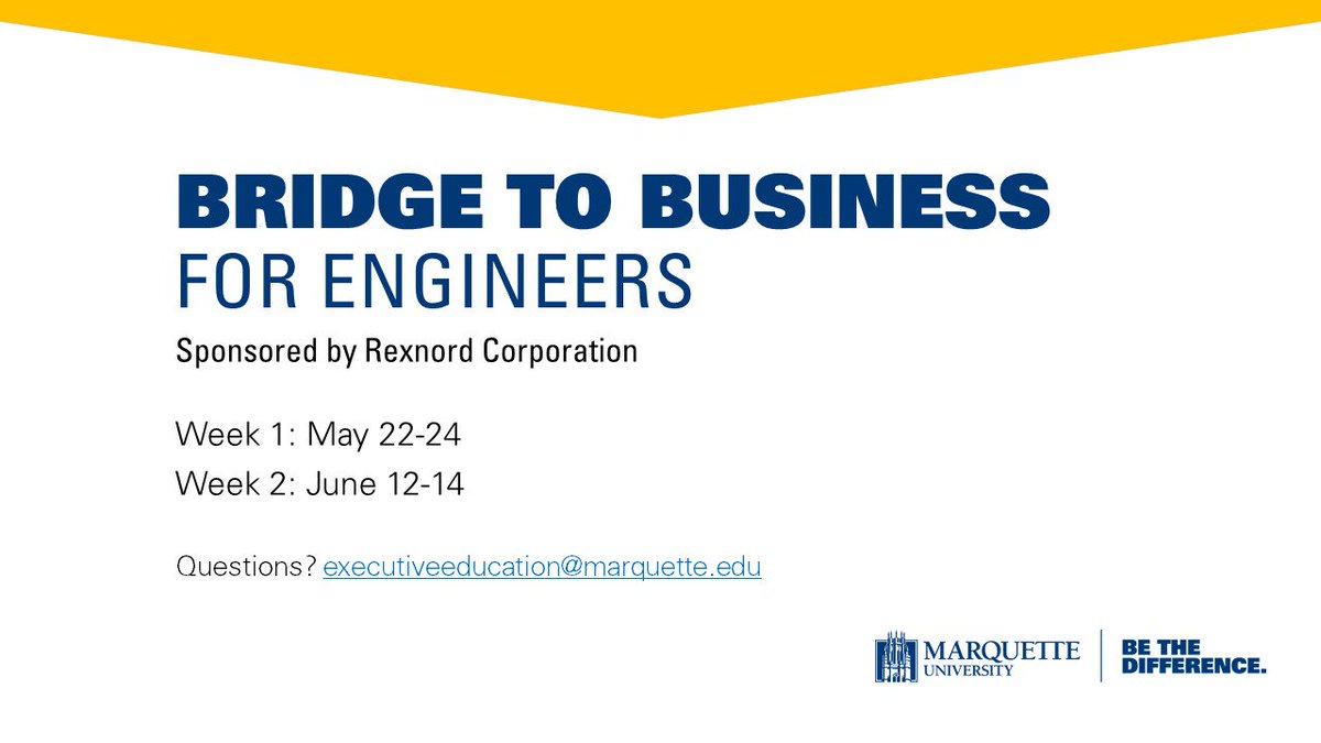 MUBusiness's tweet photo. #MUBiz Executive Education kicks off the first session of Bridge to Business for Engineers this week on campus. @RexnordCorp https://t.co/LILyCY4gIj