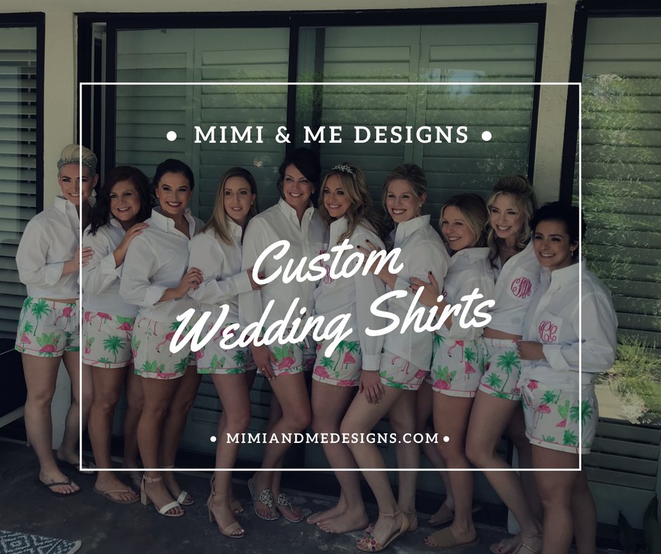 Custom Wedding Shirts - #bride #weddingday #happybride #bridalpartygift #bridesmaids #customgifts #customshirts #monogrammedshirt #getreadyinstyle #classybride #itsmyday
