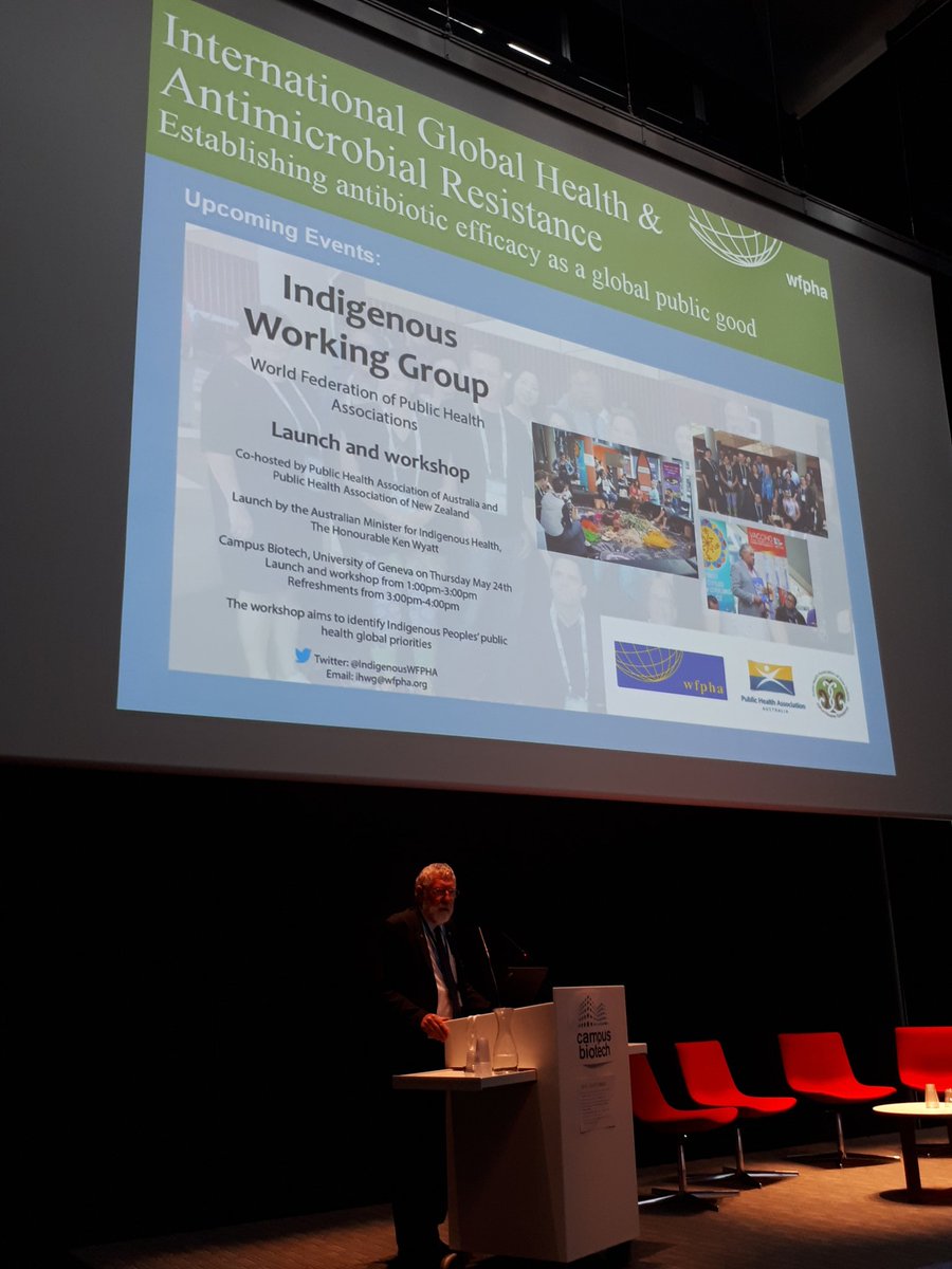 WFPHA_FMASP's tweet photo. If my grandchildren were born today, they would live 12 years longer than an Indigenous child would. Register to attend the Indigenous Working Group workshop to hear the health disparities of Indigenous communities. -Michael Moore #AMRworkshop2018 #WFPHA #GlobalCharter #WHA71 https://t.co/gylE5Vhvy5