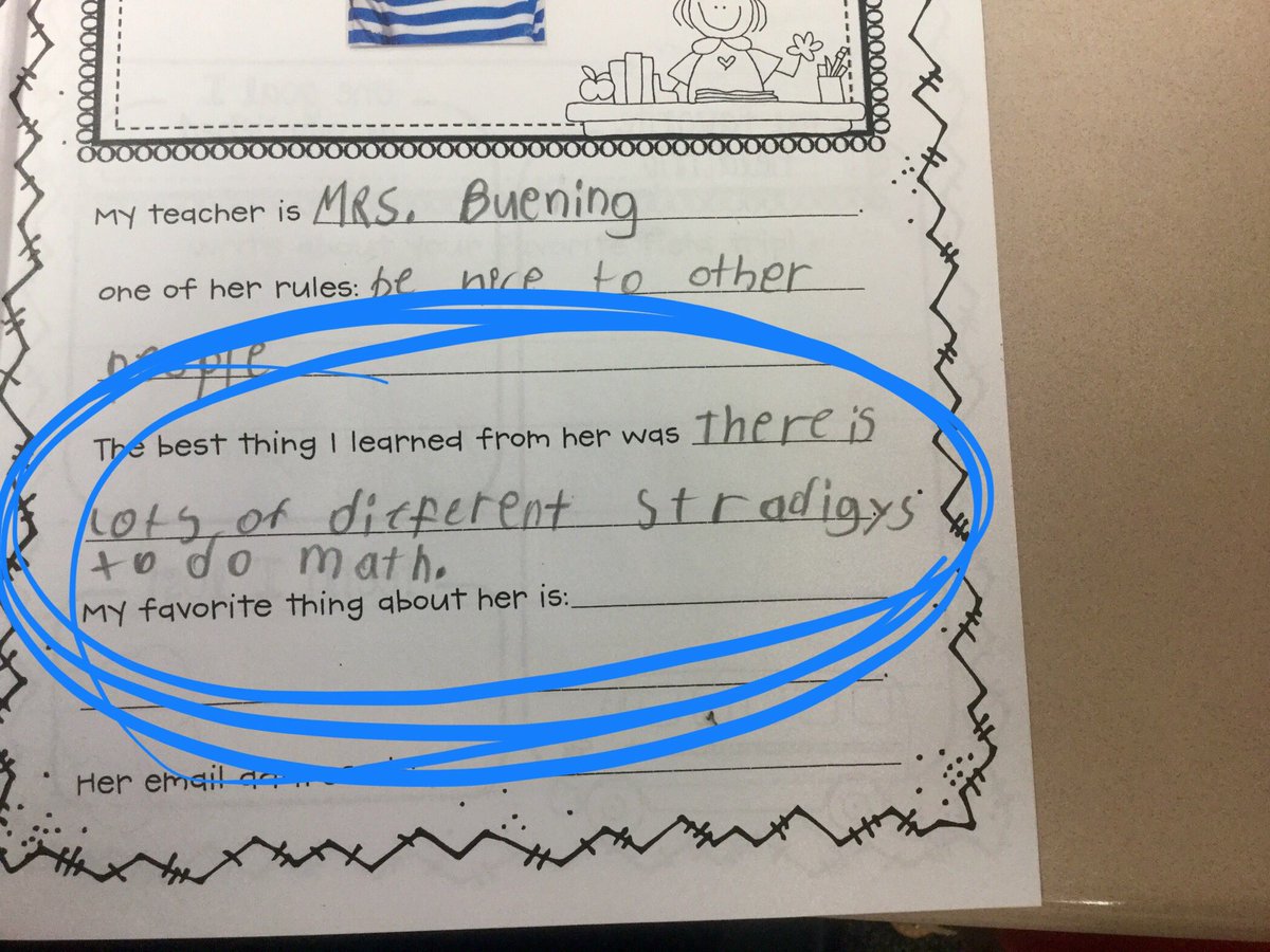 ges_MrsBuening's tweet photo. I’m glad these are the lessons that stuck from math this year! #WeLoveMath It’s been such an awesome year! #GESPirates https://t.co/CgFckp10K6