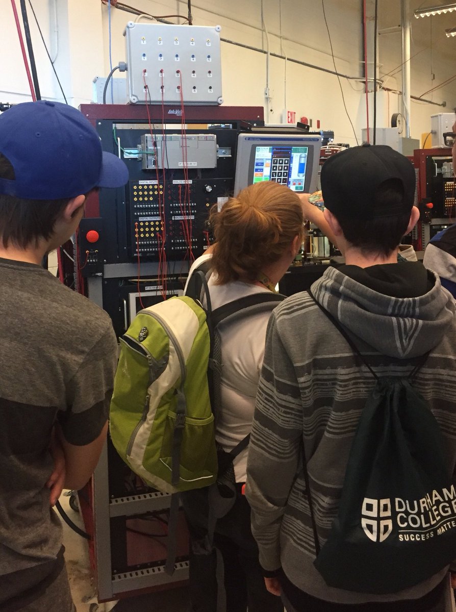 MrsJWalton's tweet photo. @durhamcollege Building Future Connections learning about many amazing programs including OT, PT, robotics, electromechanical engineering! Thanks to Sue, Robert, Aaron and the team for being gracious hosts! #DDSBexperientiallearning #playingwithrobots #usesoaponhands @MsKStuart https://t.co/nrp8V8CNhj