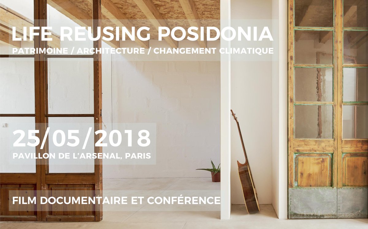 LifeRPosidonia's tweet photo. #LifeReusingPosidonia arrive au Pavillon de l’Arsenal ! #Paris
La présentation aura lieu le vendredi 25 mai à 17h30.
+ Hommage à Henri Quillé (1928) #architecte et #urbaniste
#SaveTheDate https://t.co/viiAEzjapC