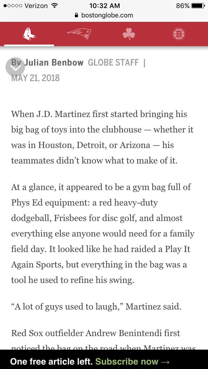 EvanLepler's tweet image. Mookie Betts, current MLB leader in batting average, homers, doubles, runs, and OPS, credits frisbee with helping his swing.
Good story from @julianbenbow: bostonglobe.com/sports/redsox/…