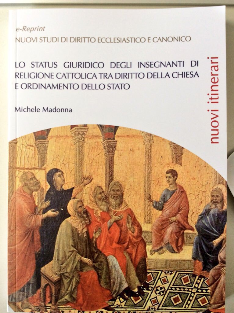 AG_Chizzoniti's tweet photo. Per approfondire un tema sempre attuale il recente volume di Michele Madonna “Lo status giuridico degli insegnanti di religione tra diritto della Chiesa e ordinamento dello Stato” @e_Reprint @libellula_ediz #dirittoecclesiastico #dirittocanonico https://t.co/6e7HJPUsZ0