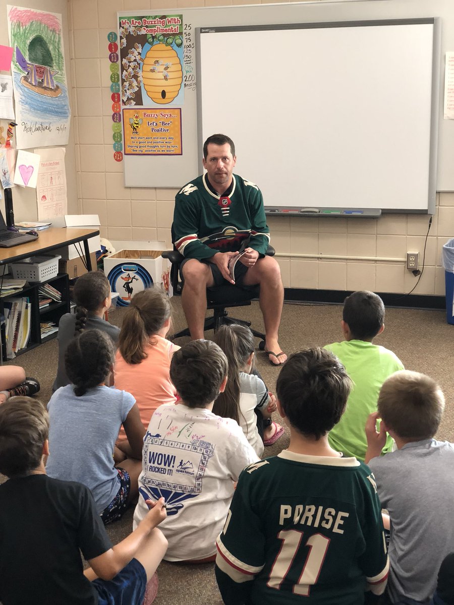 MrBretoi's tweet photo. Wild about Reading Program! Former Wild player Keith Ballard reading to Laska G2! #tryeverythingkec #ssplearns #SSPPride https://t.co/ejRzKKLcod