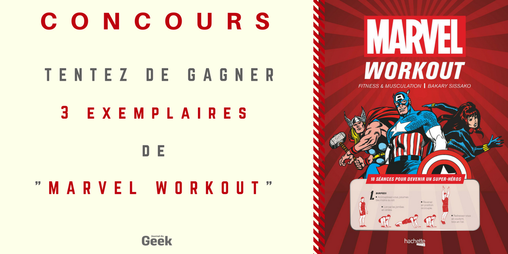 [ #CONCOURS ]
Forgez-vous un corps de super-héros 💪
Tentez de gagner 3 exemplaires de #MarvelWorkout !
Pour participer : RT + Follow <a href="/hachetteheroes/">hachetteheroes</a> &amp; le <a href="/JournalDuGeek/">Le Journal du Geek</a> 📖