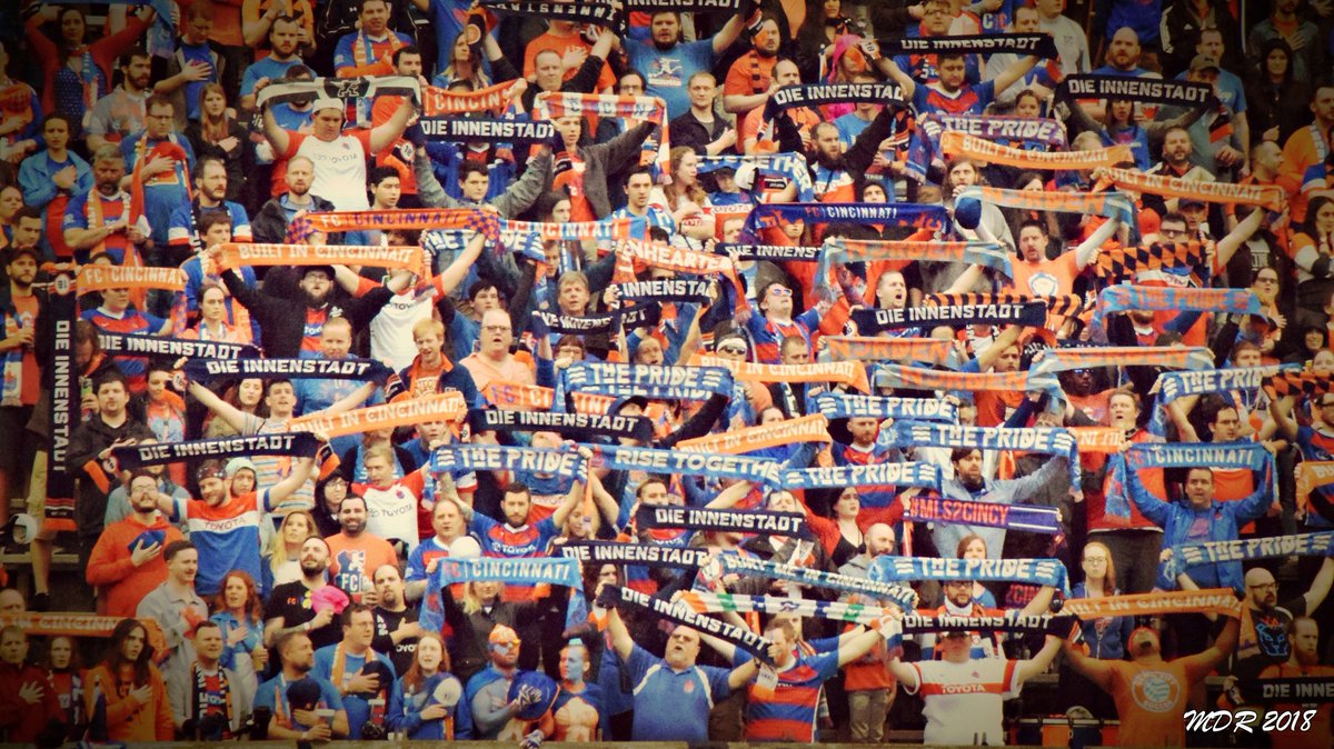ThePrideCincy's tweet photo. Match. Day. 

We’ll be at @thedimecincy in Clifton with the match stream up!

Come join us for some midweek soccer, a few pints of Lionhearted, and good times as we cheer on @fccincinnati! https://t.co/1t8teixdNk