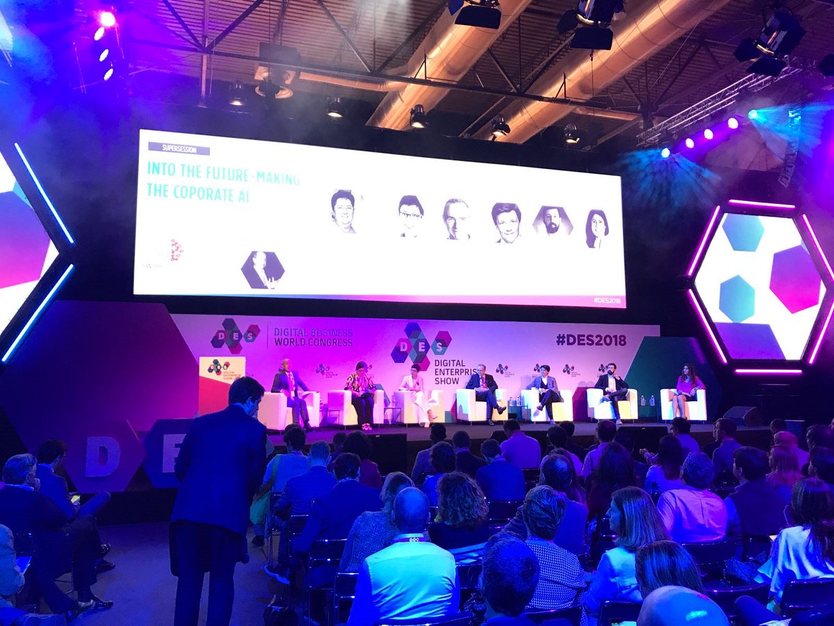 dpereirapaz's tweet image. It was truly an honor to share stage with so talented colleagues and discuss about Artificial Intelligence in the &quot;Into the Future-Making. The Coporate AI&quot; superssesion at #DES2018. #artificialintelligence