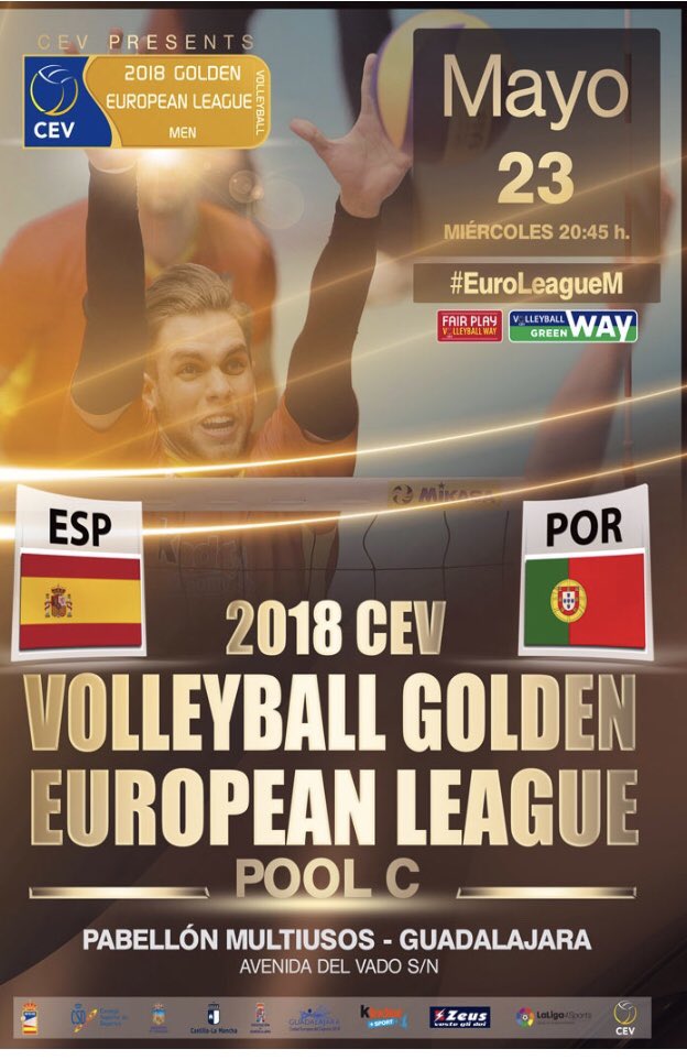 📢 ¡Para no perdérselo!
Hoy miércoles, a las 20:45 h., las selecciones de 🇪🇸 España y 🇵🇹 Portugal de 🏐 #Voleibol disputarán un importante partido en el Multiusos.

📌 Entrada gratuita.
 
#Guadalajara acoge este importante partido clasificatorio para la  #EuroleagueM