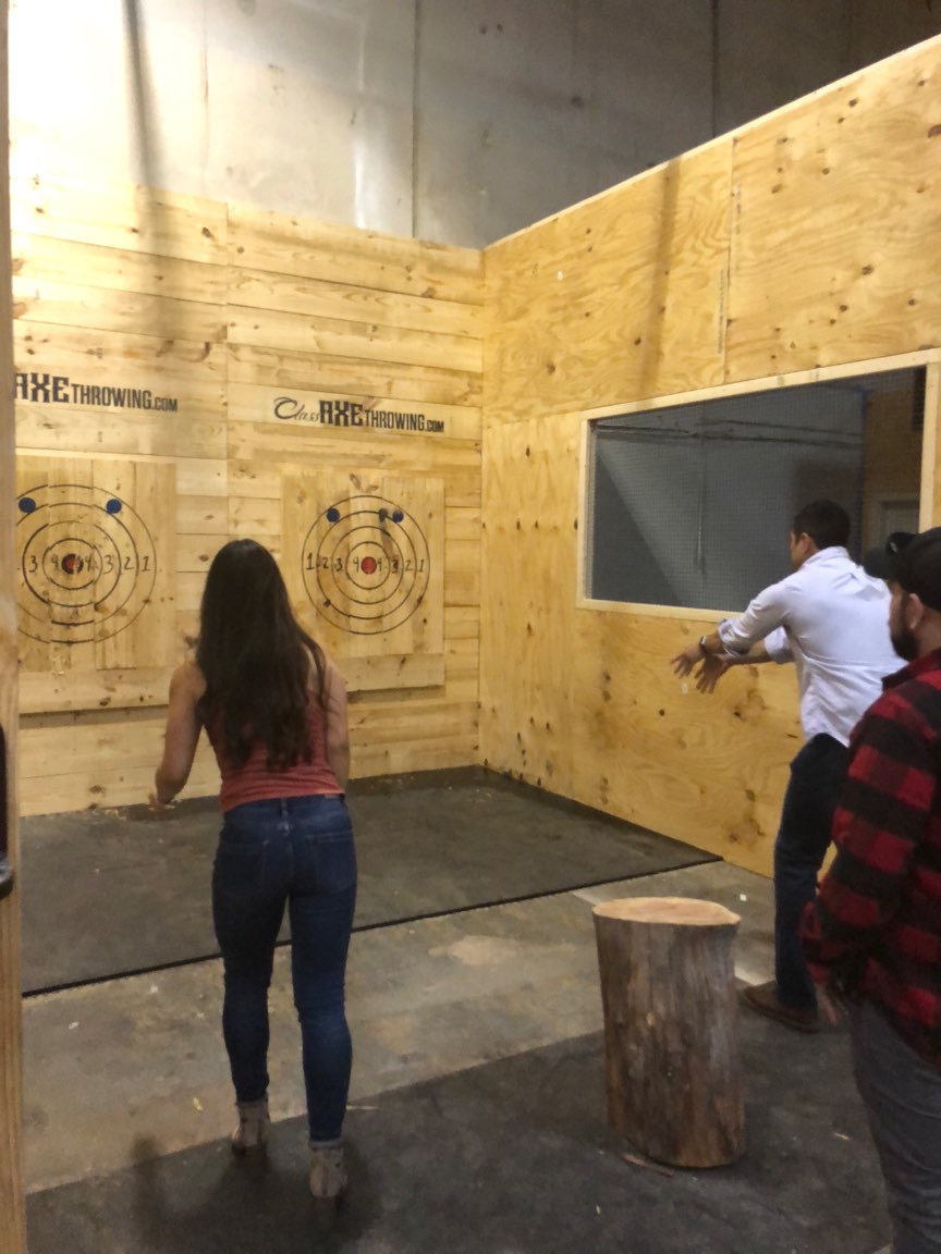 yelpsanantonio's tweet photo. Looking for something new to do this weekend? Check out #ClassAxeThrowing !βπ² Their axe throwing sessions are run by trained experts who will teach you how to capture that illustrious bullseye. Learn more at https://t.co/PrDdvBZqJ9 https://t.co/34Ex35ZqW6