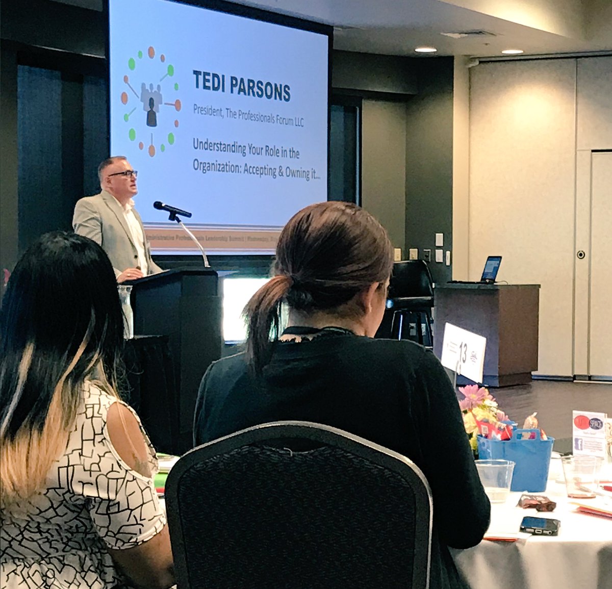 purelansing's tweet photo. Encouraging and empowering the warrior within to achieve personal and professional goals. - Tedi Parsons at the Administrative Professionals Leadership Summit #2018theprossummit #adminwarriors https://t.co/Qu2xh6cTtZ