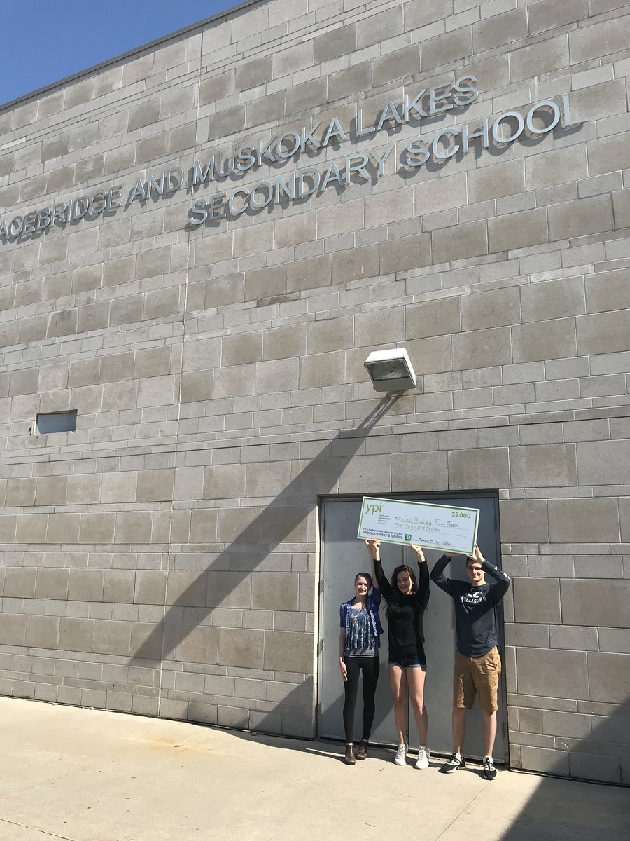 infobml's tweet photo. #thelakerway Awesome presentations in the theatre this morning. Congratulations to Mary Shankula, Emma Kelly, and Liam Donnelly. Your group raised $5,000 for the West Muskoka Food Bank. Thanks to Youth Philanthropy Initiative for this opportunity! https://t.co/Xk0qE6q4Ll