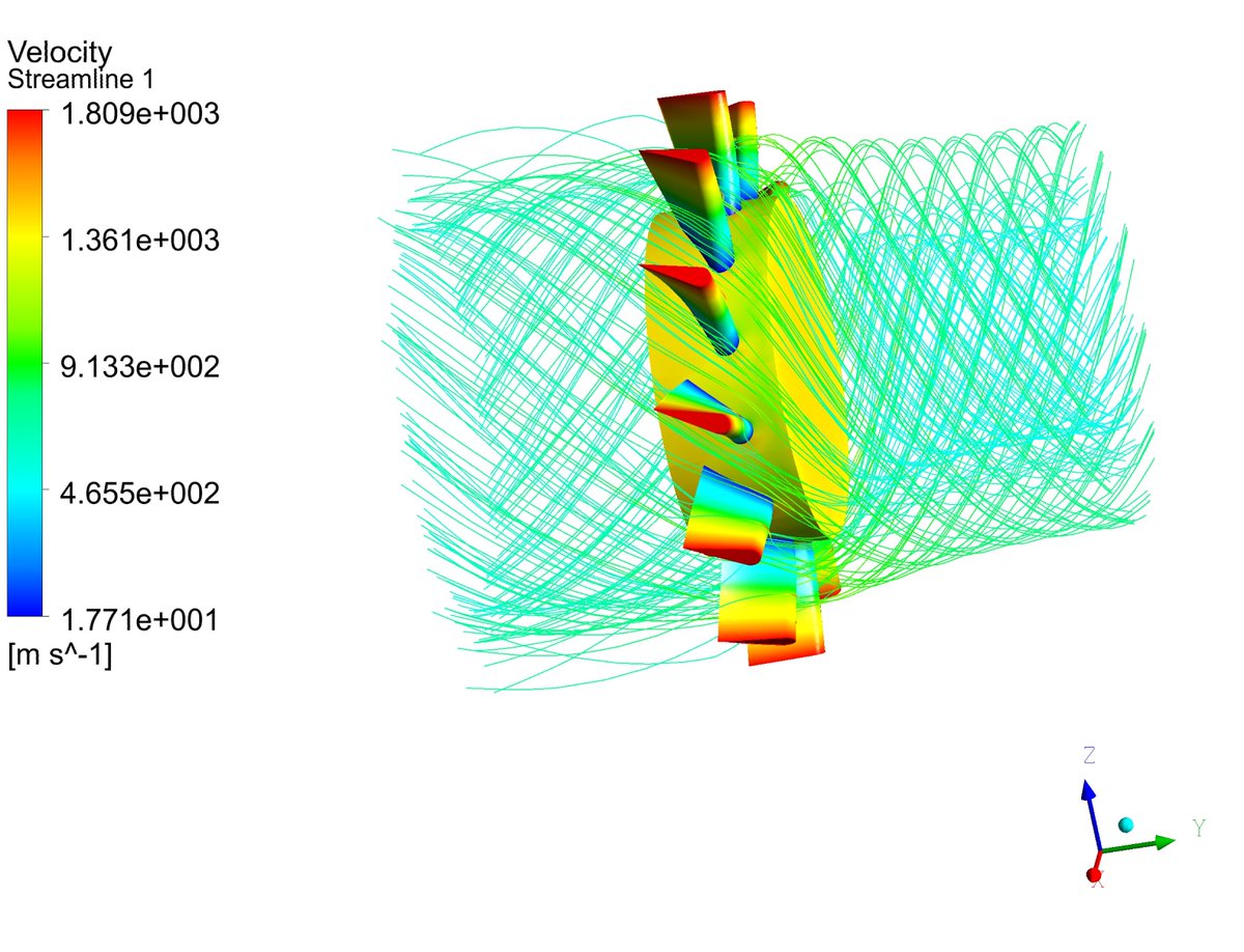 AdnanijazCh's tweet photo. Steady state #Simulation of "Axial Turbine" using #ANSYS #CFX. For turbulence, shear stress transport model is used. Simulation result files can be downloaded from here https://t.co/AjrxwKTtMZ
#cfd #Mechanical #Engineering #FreeSimulation @FetchCFD #CFDLibrary #FreeDownload https://t.co/mVQP9qDBHW