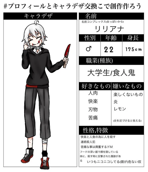 #プロフィールとキャラデザ交換こで創作作ろう 
出来ました!!
@mochi_gome_05 さんとの合作です!!✨😃めっちゃ楽しかったです☺️☺️ 
