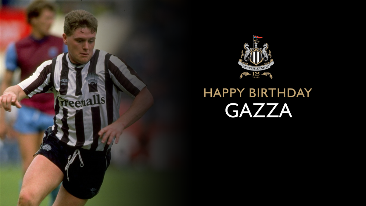 NUFC's tweet photo. Happy birthday, @Paul_Gascoigne8! ❤️⚫️⚪️ #NUFC https://t.co/vuKmmdOAMI