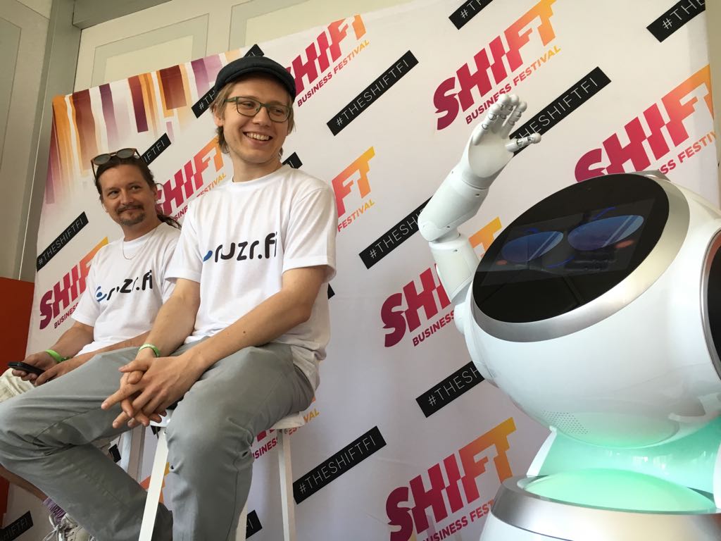theshiftfi's tweet image. .@UBTECHRobotics Cruzr service robot at press saying hi! #theshiftfi #robotics #humanandmachine