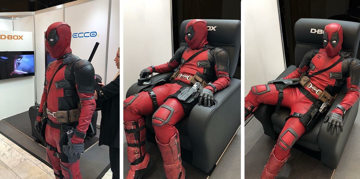 Even Deadpool loves our Prince Recliner, adapted with @dboxcinema to create the ultimate movie experience!! #TeamEG #deadpool #DBOX #movie #recliner #3D
