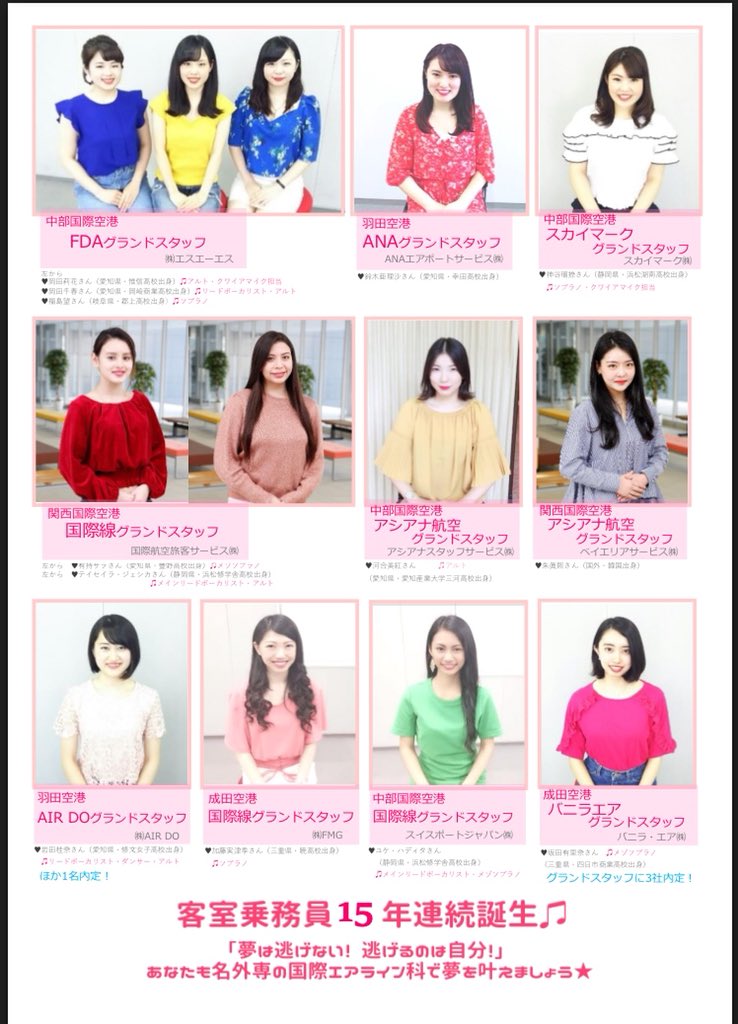 名古屋外語 ホテル ブライダル専門学校 国際エアライン科です 昨年度卒業生の内定 実績 ホームページにも掲載していますが オープンキャンパスでお配りしている内定実績一覧をtwitterでもお届け 客室乗務員 のべ8名 グランドスタッフ もご覧の 名古屋外語 ホテル ブライダル専門学校 国際エアライン科です 昨年度卒業生の内定 実績 ホームページにも掲載していますが オープンキャンパスでお配りしている内定実績一覧をtwitterでもお届け 客室乗務員 のべ8名 グランドスタッフ もご覧の