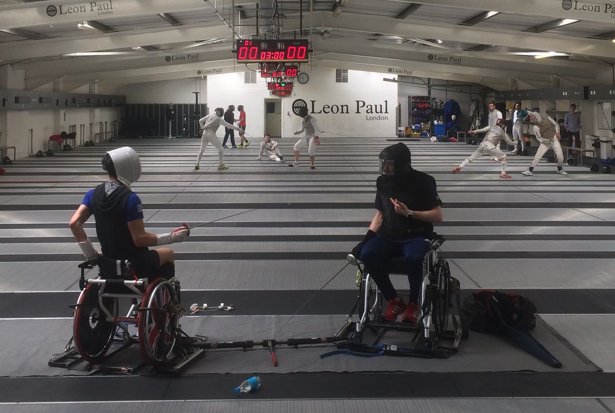 Business as usual at the Fencing Centre as the GB foil team return from the Shanghai GP. #foil #training #gold