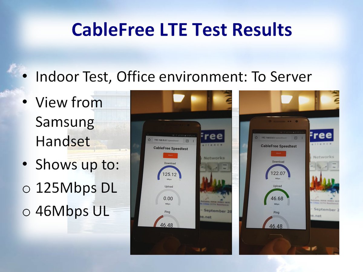 CableFree_SP's tweet photo. #CableFree #LTE is already shipping with #3GPP #Release13 software: Latest feature set, High Capacity, 256QAM LTE-Advanced and roadmap to #5G. See Demo of 125Mbps to #Samsung #Mobile Handset.
#WednesdayWisdom #Oxford #UK #Technology #Export https://t.co/45rmDa7i0p