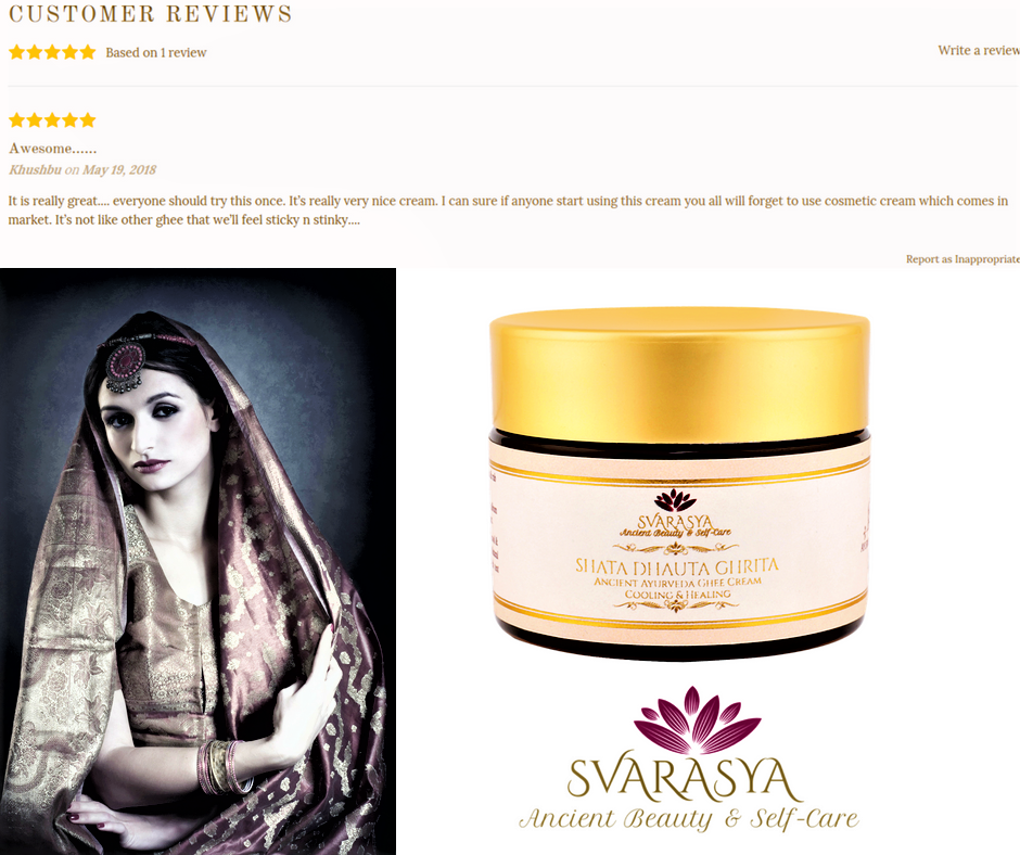 Svarasya's tweet photo. In less than a month's time, Svarasya's new launch Shata Dhauta Ghrita-The Ancient Ayurveda Ghee Cream has become our bestseller!

Available on https://t.co/pPgDEZUJLl

#skincare #beauty #skincareblogger #organic #natural #cleanbeauty #skindetox #beautiful #beauty #beautycare https://t.co/VGayNxW9ww