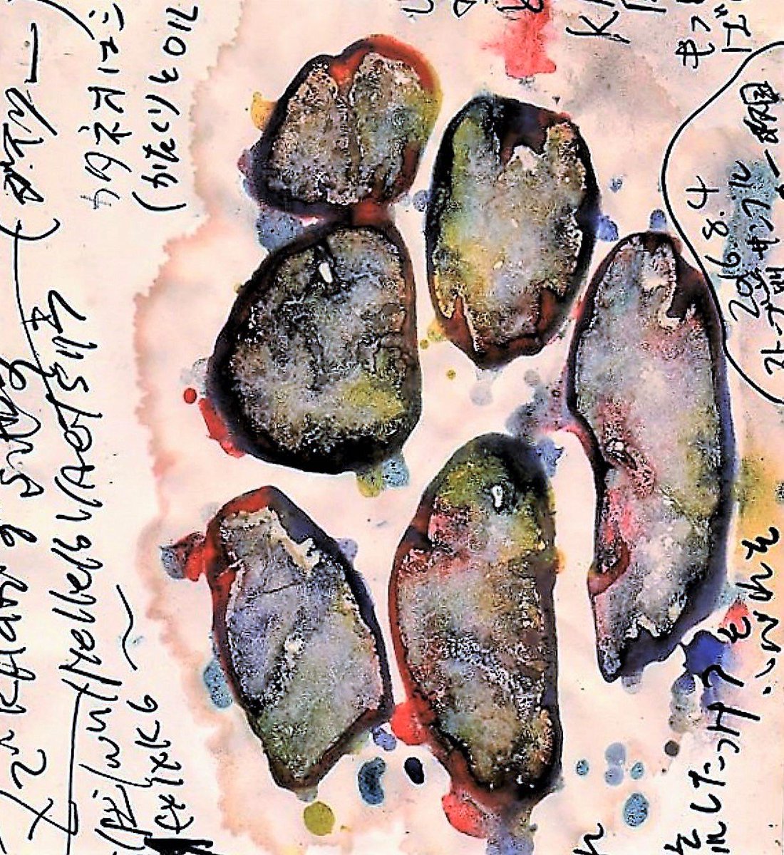 i5125t's tweet photo. 河原で拾った石によるflow prints 習作(Study) #絵 #絵画 #現代美術 #現代アート #アート #美術 #版画 #アートギャラリー #ギャラリー #イラストレーター #イラストレーション #グラフィックデザイン #画家 #日本画 #画廊 #石版画 #スローアート #contemporaryartgallery #primitiveart #gallerist https://t.co/hPiK8VNnJ2