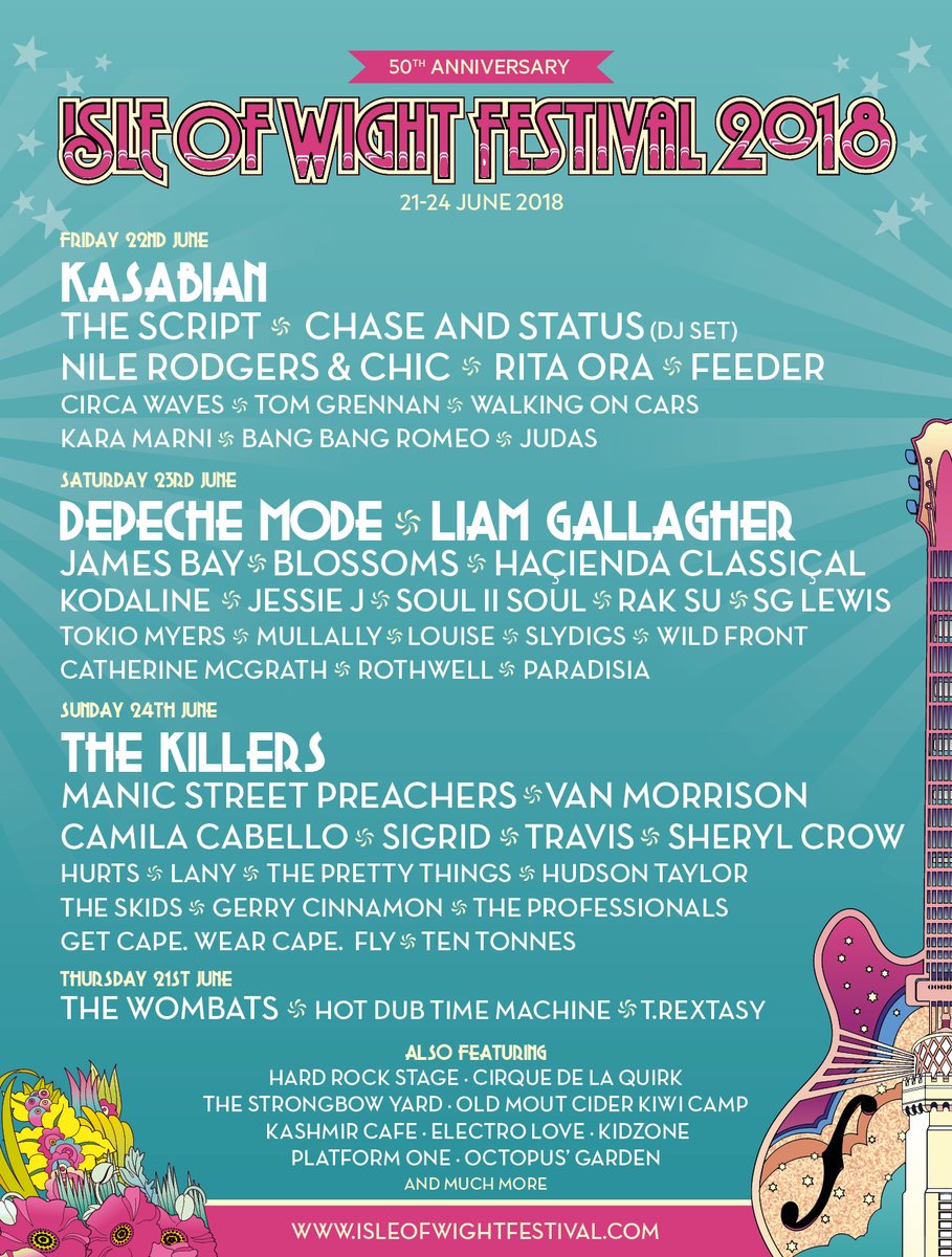 PureAudioWorld's tweet photo. COMPETITION: Follow + RT for a chance to #win a pair of weekend camping tickets to @IsleOfWightFest 2018!

Don't miss your chance to celebrate the iconic event's 50th birthday this summer, with an epic line-up featuring Kasabian, Depeche Mode and The Killers ☀️🎸 #PureSummer https://t.co/0nnUq26fJQ