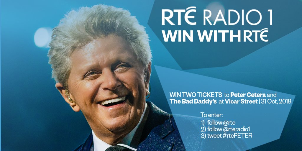 rte's tweet photo. Win 2 tickets to Peter Cetera and The Bad Daddy's, 31 October, at Vicar Street. To enter, follow @rte & @RTERadio1 and tweet #rtePETER https://t.co/EQB0k1CY2L