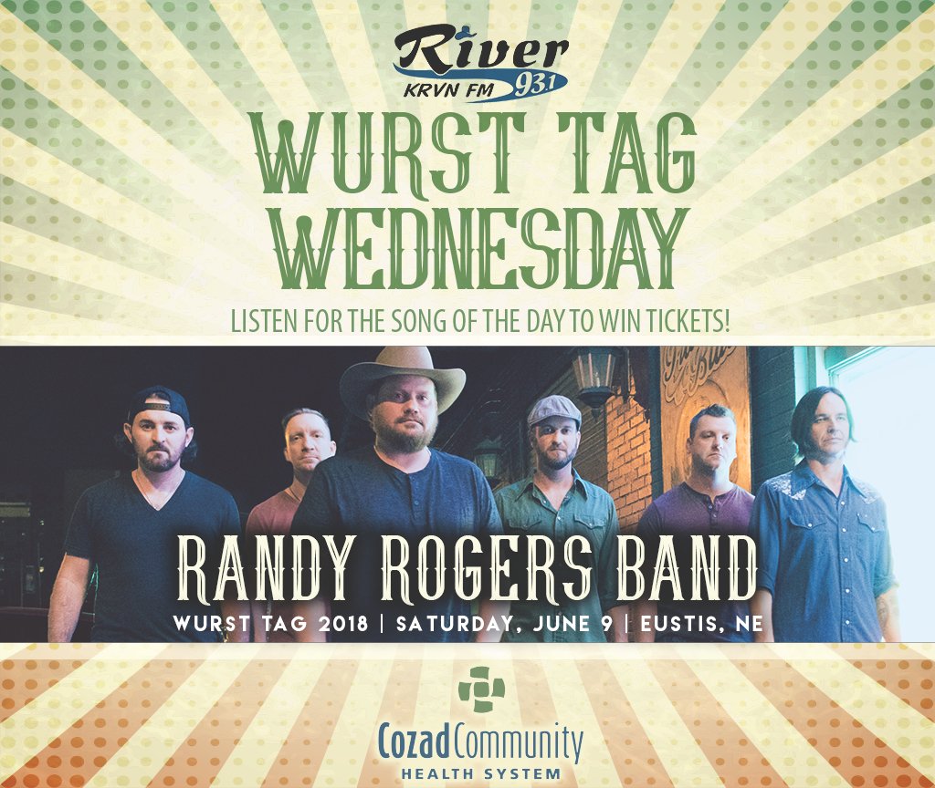 931TheRiver's tweet photo. Win your #WurstTagWednesday tickets today when you hear "In My Arms Instead" by @RandyRogersBand Set a #RiverApp song alert #RiverFunandGames #67daysofgiveaways https://t.co/SNPCLnmBho