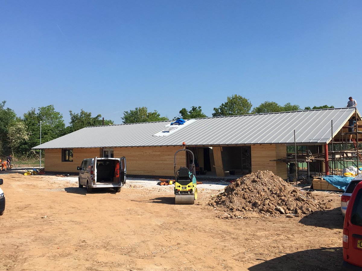 Roko_Pod's tweet photo. Blue skies and good progress on the Tennis Club this morning. Handover next week! https://t.co/JVkBU30Urh