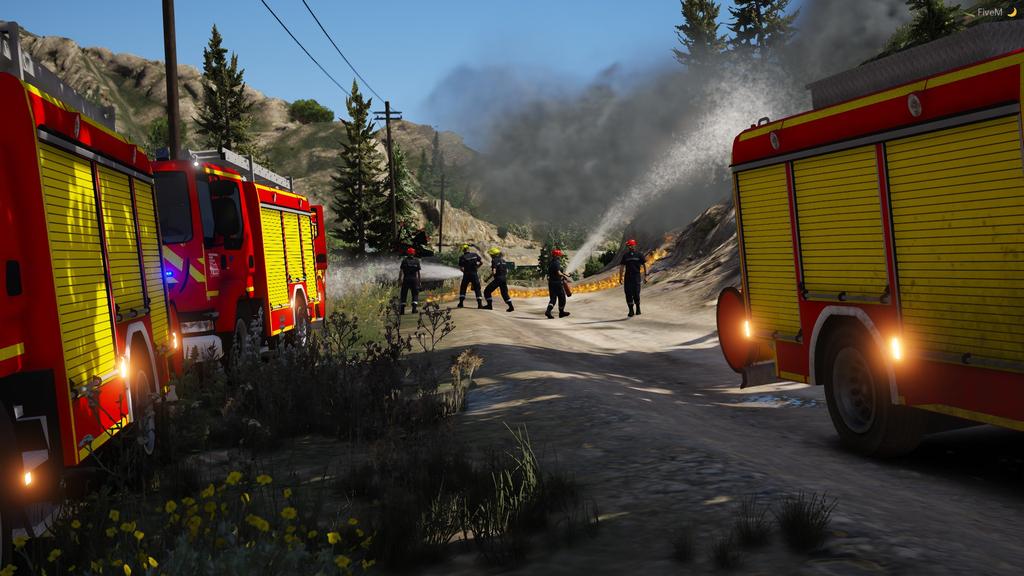 StudiosDCPJ's tweet photo. 🔥 La saison des feux de foret va commencer ... ça va chauffer à Chamonix 😊 #ServeurDCPJ #BestSimulation #SapeursPompiers https://t.co/DAdAInoSoM