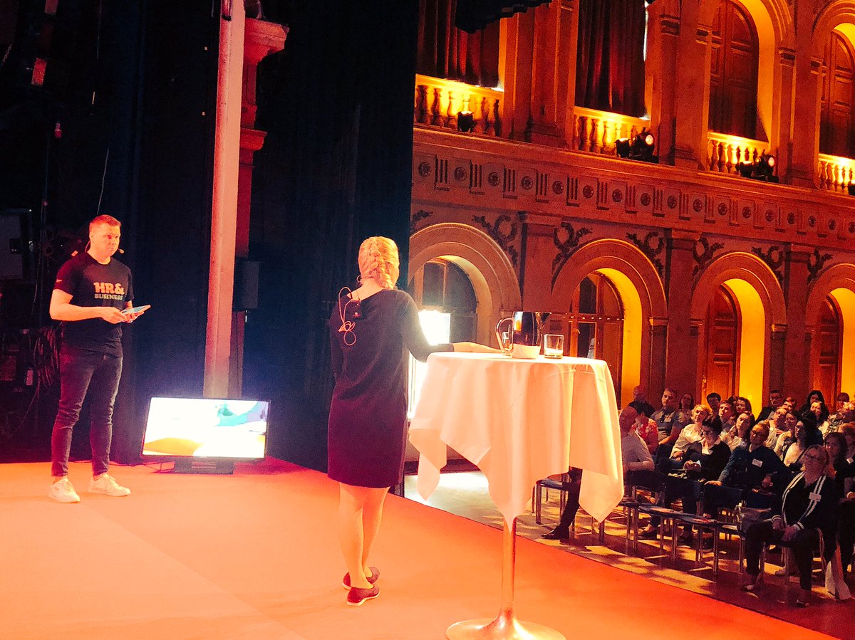 katiaaltonen's tweet photo. On stage with the case study of @SympaHR How to build your HR to meet the organisation requirements, skills and dreams. #sympaday #sympaHR https://t.co/ZsiLepXgCH