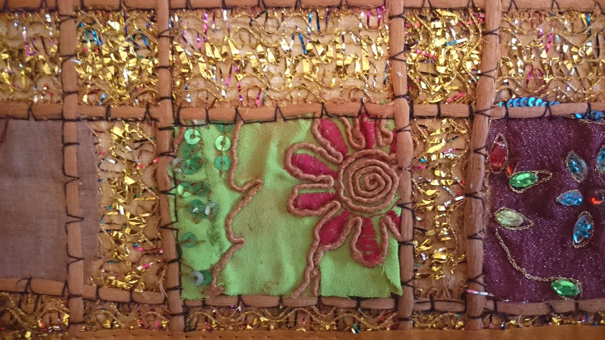 Bage Hand Made Glittery Cushion Covers with sequins, gold colour thread and various colourful patches. £4.00 each