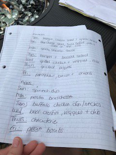 1031FreshRadio's tweet photo. . @kim_woodbridge & @MarkEMarkFM ~ Mark thinks Kim is CRAZY for planning her cottage menu already - the week away isn't until August! #SuperPlanner #MealPlanning #OrganizedOverAchiever https://t.co/sqLBuyYfGz