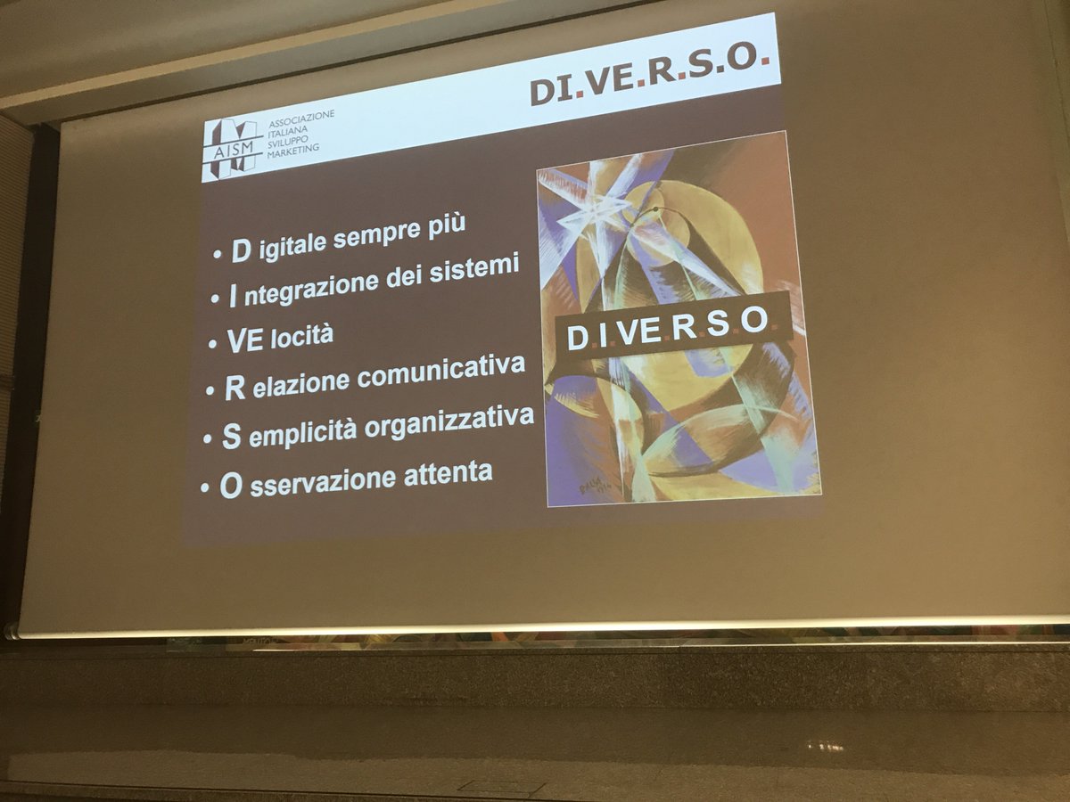 aisMarketing's tweet photo. DIVERSO #digitale #integrazione sistemi #velocità #relazione comunicativa # semplicità organizzativa #osservaziine attenta @francogc615 @aisMarketing #btobmarketing https://t.co/bRTrdzGHXm